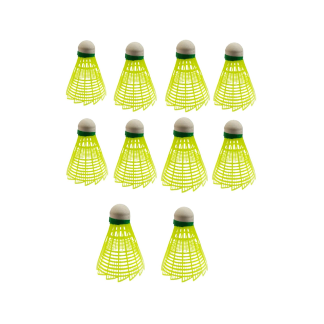 Badminton Plastic Shuttlecock , Yellow | Pack Of 10