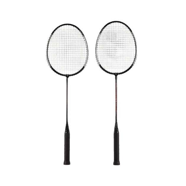 Badminton Racket with Full Cover Steel Shaft - Pack of 2